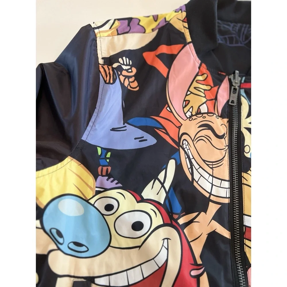 Members Only x Nickelodeon Reversible Bomber Jacket M Rugrats Hey Arnold 1990s